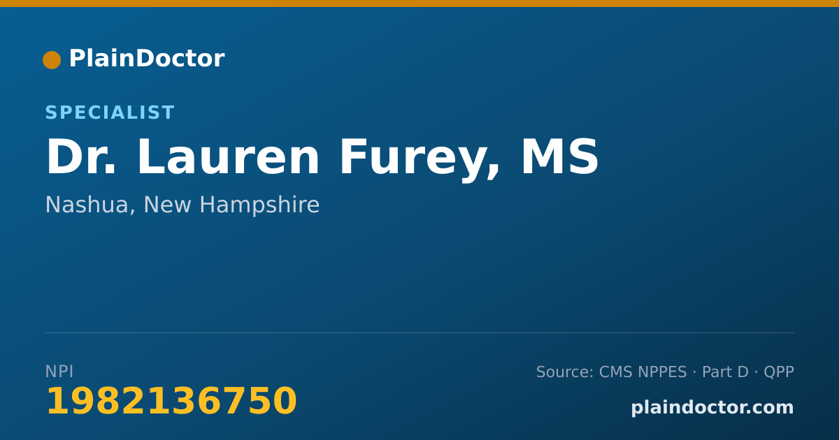 Shareable card for Lauren Furey, MS - Specialist, Nashua, NH