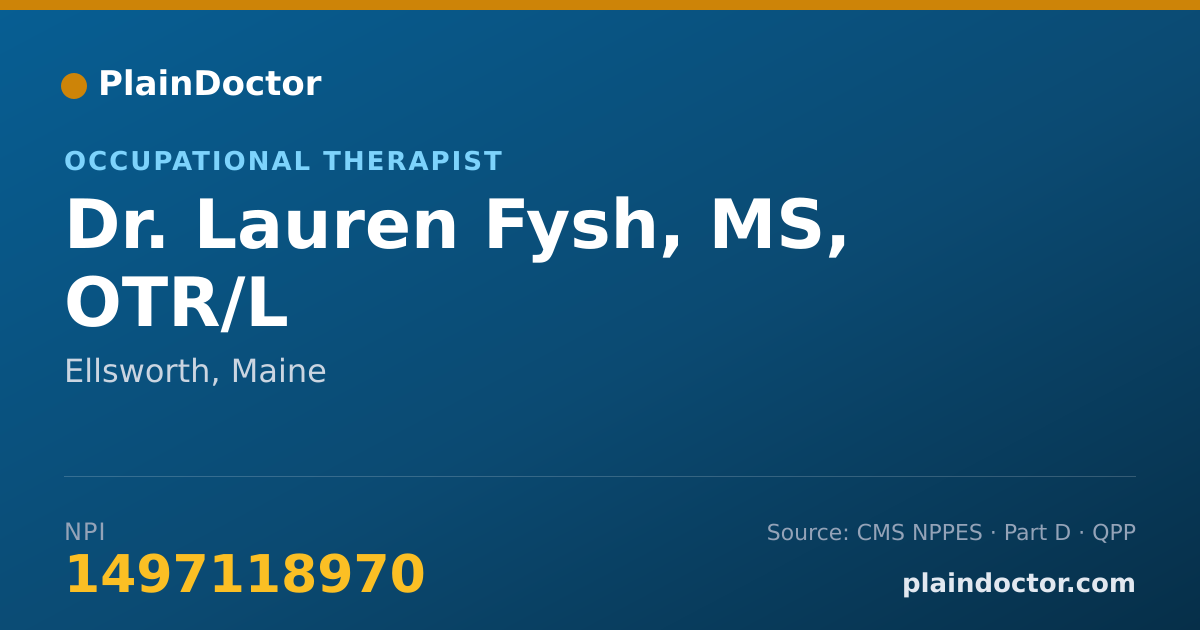 Shareable card for Lauren Fysh, MS, OTR/L - Occupational Therapist, Ellsworth, ME