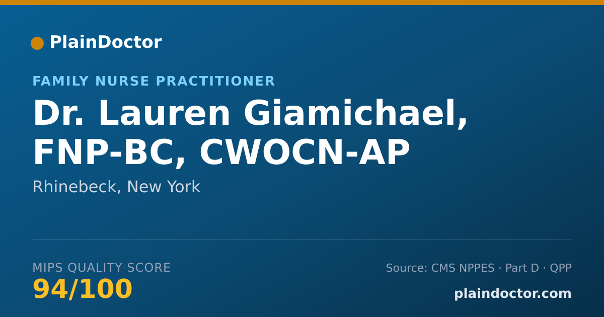 Shareable card for Lauren Giamichael, FNP-BC, CWOCN-AP - Family Nurse Practitioner, Rhinebeck, NY