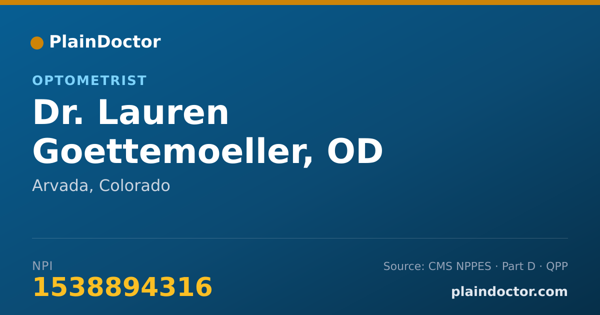 Shareable card for Lauren Goettemoeller, OD - Optometrist, Arvada, CO
