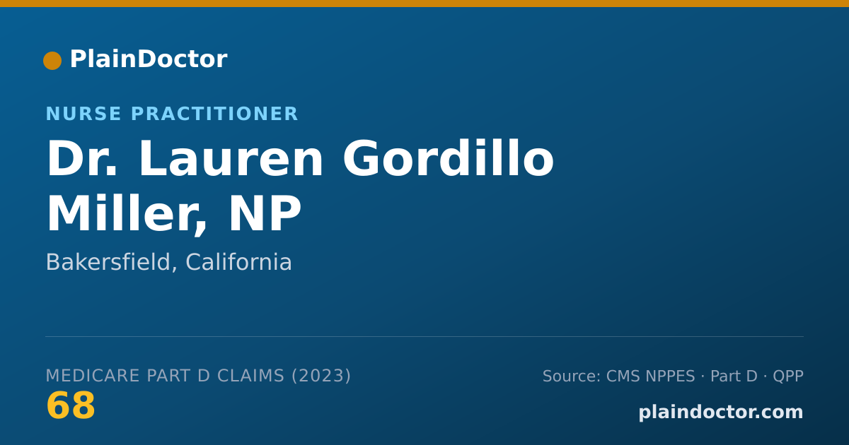 Shareable card for Lauren Gordillo Miller, NP - Nurse Practitioner, Bakersfield, CA