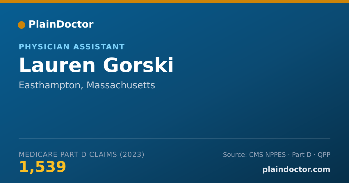 Shareable card for Lauren Gorski - Physician Assistant, Easthampton, MA