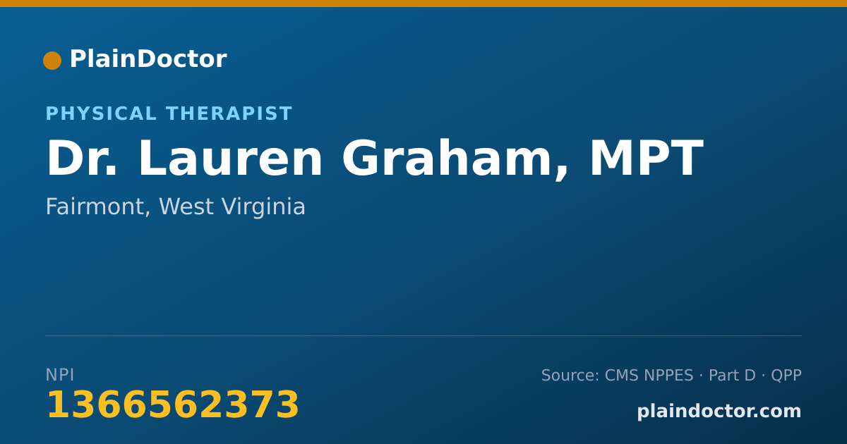 Shareable card for Lauren Graham, MPT - Physical Therapist, Fairmont, WV