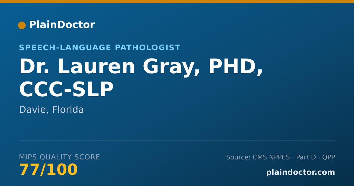 Shareable card for Lauren Gray, PHD, CCC-SLP - Speech-Language Pathologist, Davie, FL