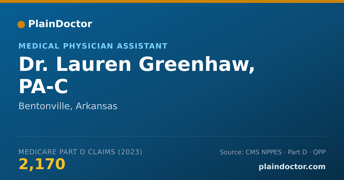 Shareable card for Lauren Greenhaw, PA-C - Medical Physician Assistant, Bentonville, AR