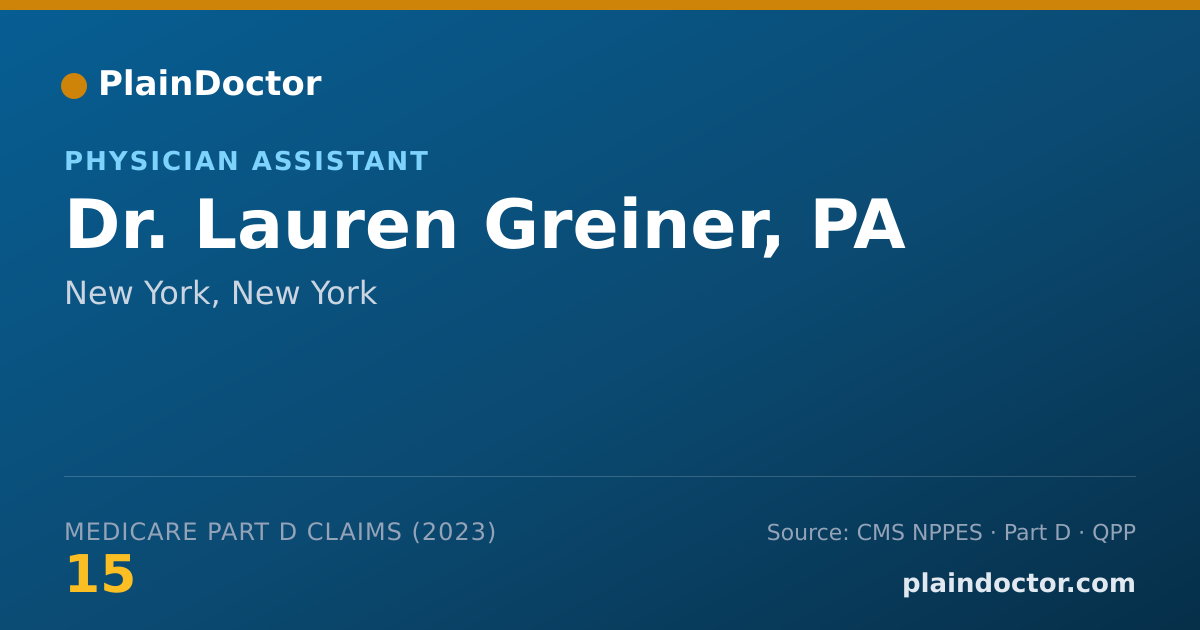 Shareable card for Lauren Greiner, PA - Physician Assistant, New York, NY