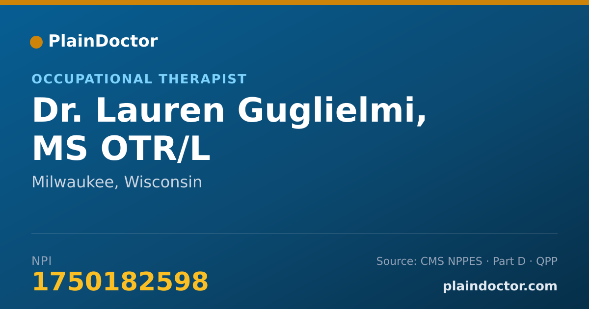 Shareable card for Lauren Guglielmi, MS OTR/L - Occupational Therapist, Milwaukee, WI