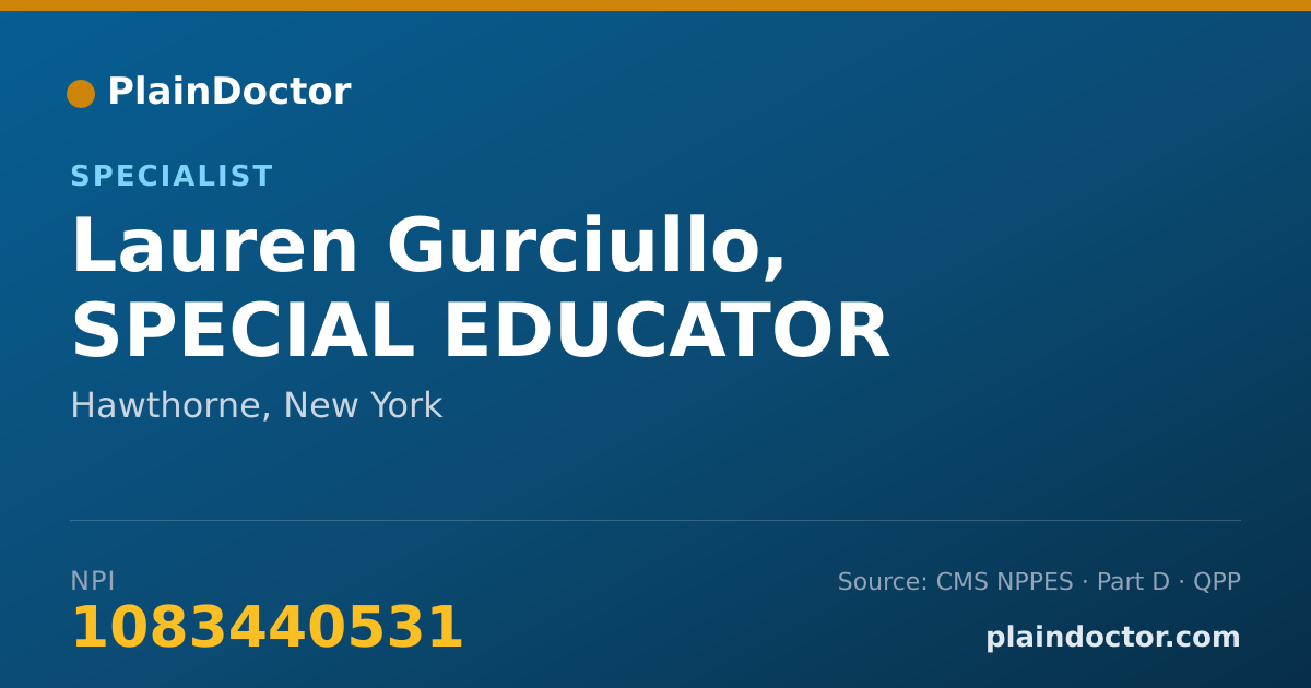 Shareable card for Lauren Gurciullo, SPECIAL EDUCATOR - Specialist, Hawthorne, NY