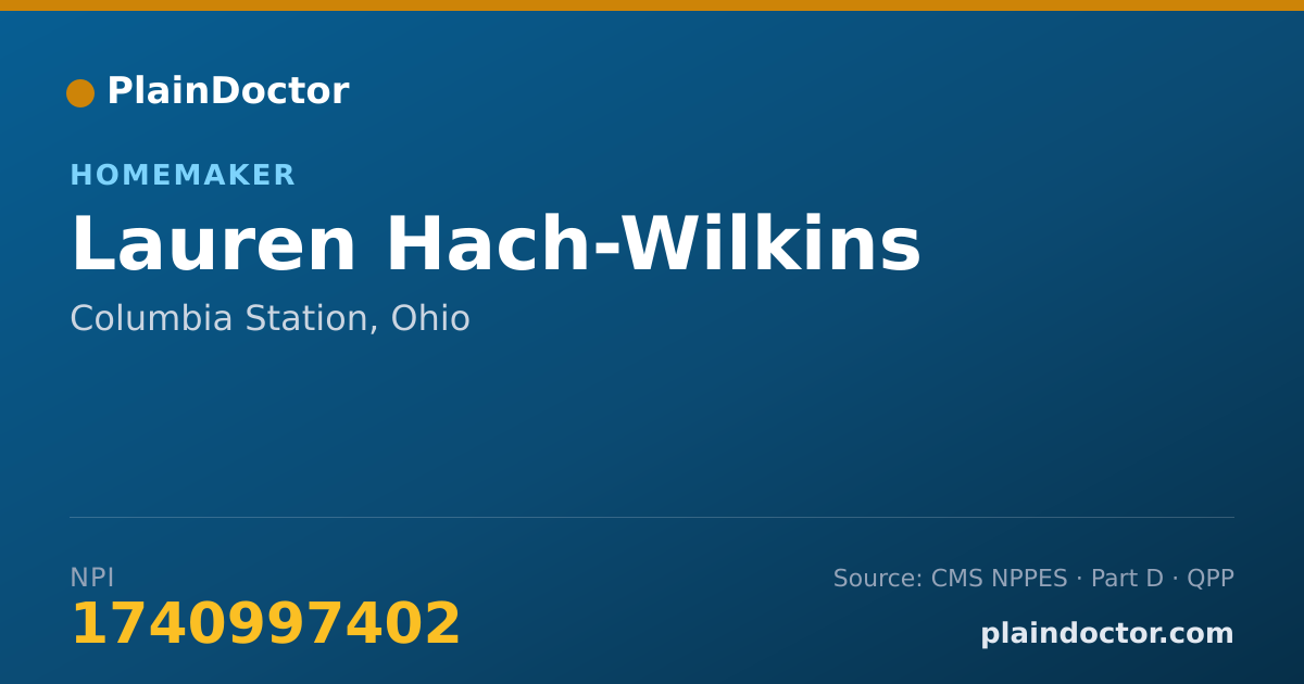 Shareable card for Lauren Hach-Wilkins - Homemaker, Columbia Station, OH