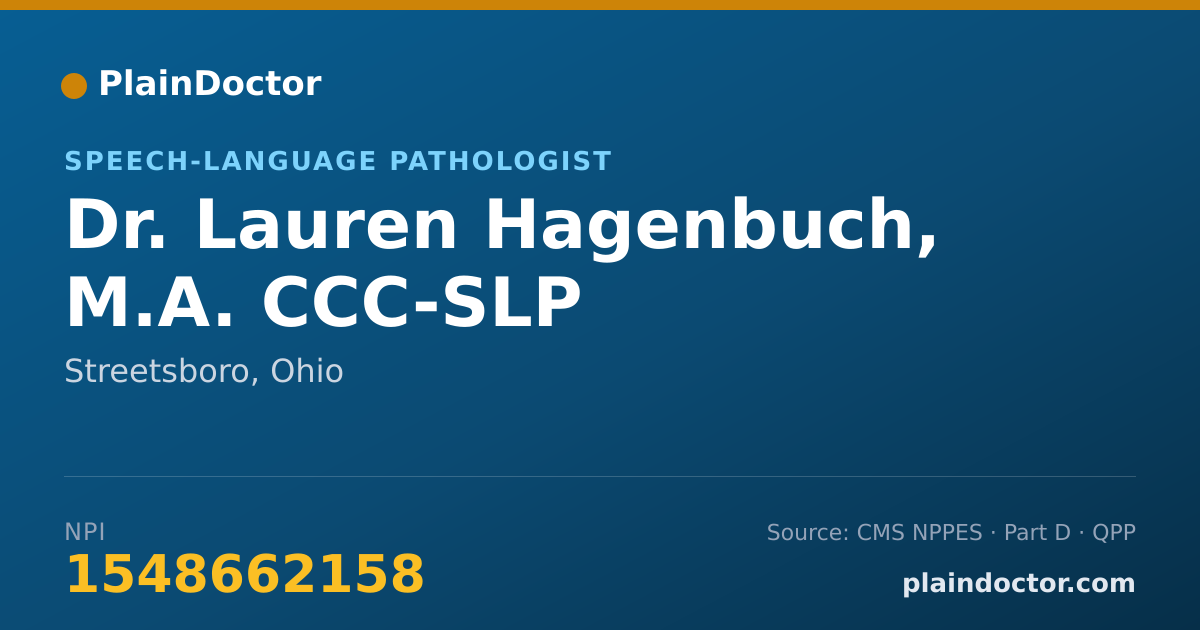 Shareable card for Lauren Hagenbuch, M.A. CCC-SLP - Speech-Language Pathologist, Streetsboro, OH