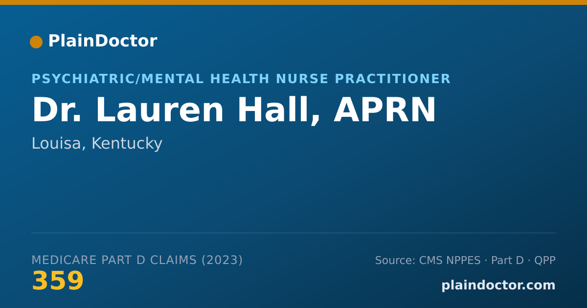 Shareable card for Lauren Hall, APRN - Psychiatric/Mental Health Nurse Practitioner, Louisa, KY