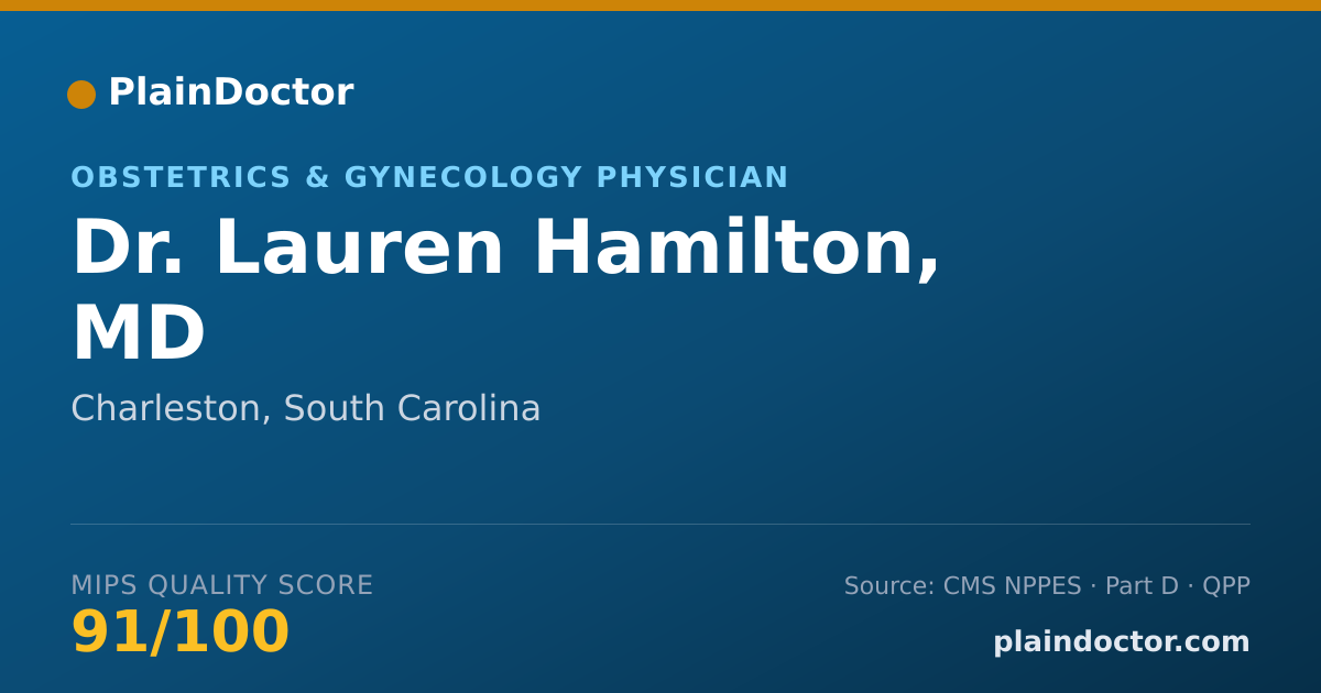 Shareable card for Lauren Hamilton, MD - Obstetrics & Gynecology Physician, Charleston, SC