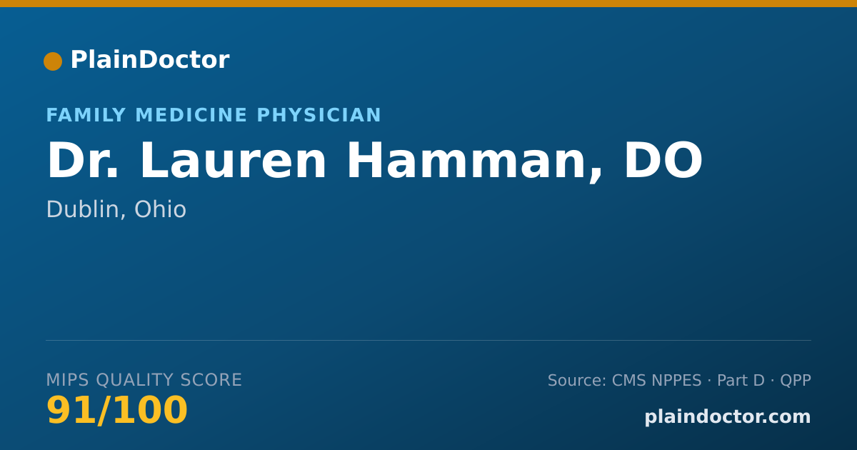 Shareable card for Lauren Hamman, DO - Family Medicine Physician, Dublin, OH