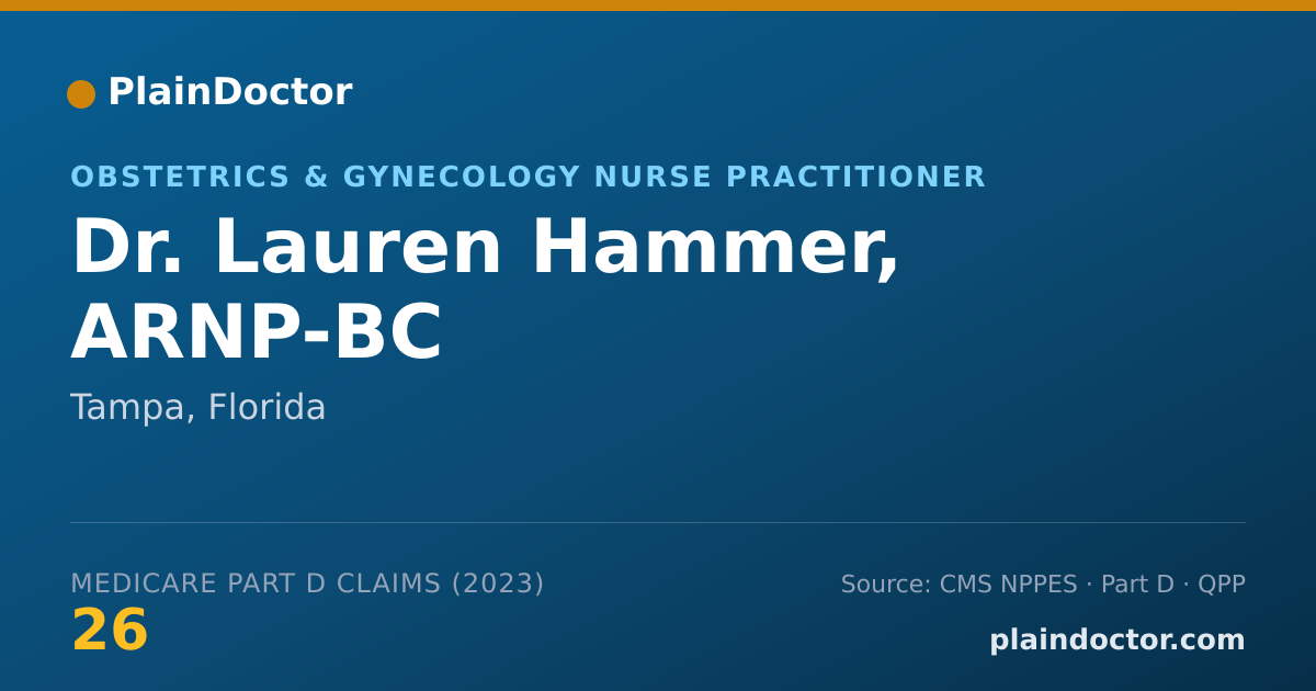 Shareable card for Lauren Hammer, ARNP-BC - Obstetrics & Gynecology Nurse Practitioner, Tampa, FL