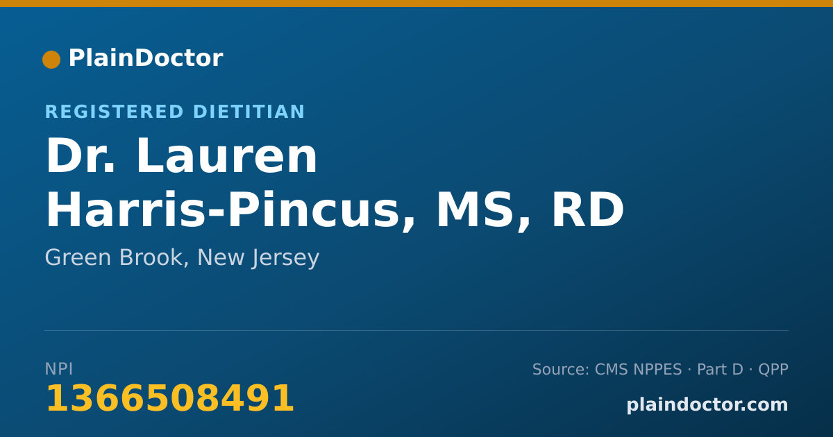 Shareable card for Lauren Harris-Pincus, MS, RD - Registered Dietitian, Green Brook, NJ
