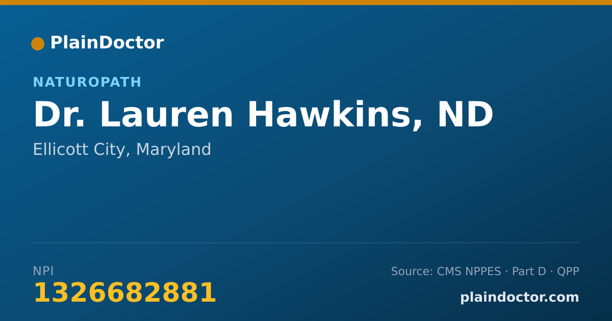Shareable card for Lauren Hawkins, ND - Naturopath, Ellicott City, MD