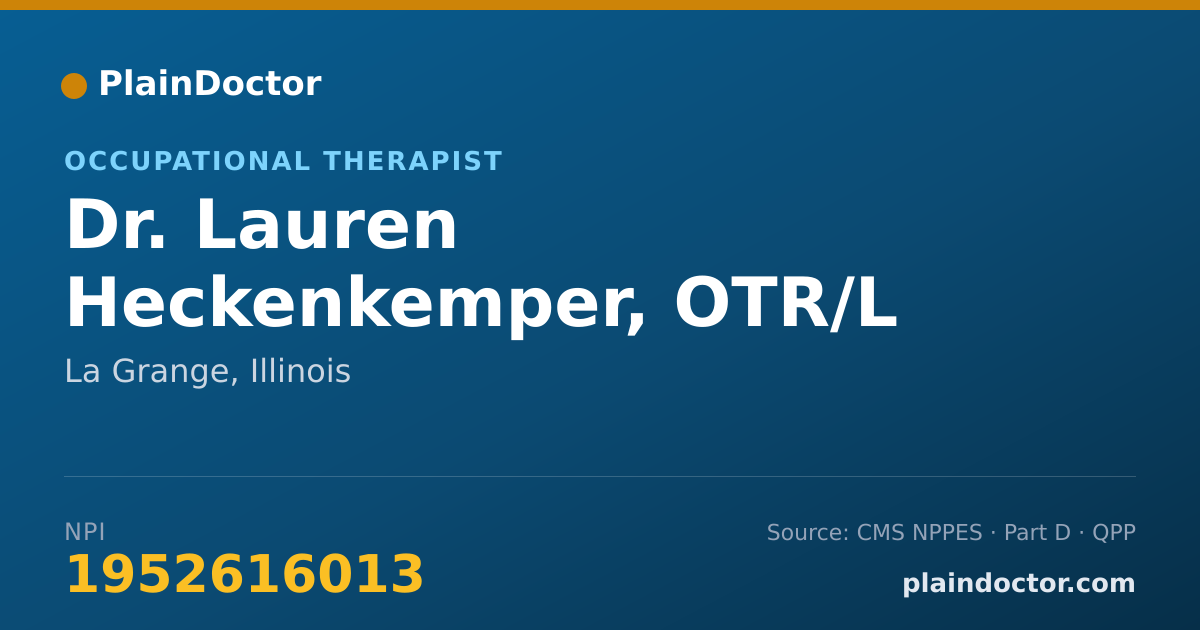 Shareable card for Lauren Heckenkemper, OTR/L - Occupational Therapist, La Grange, IL