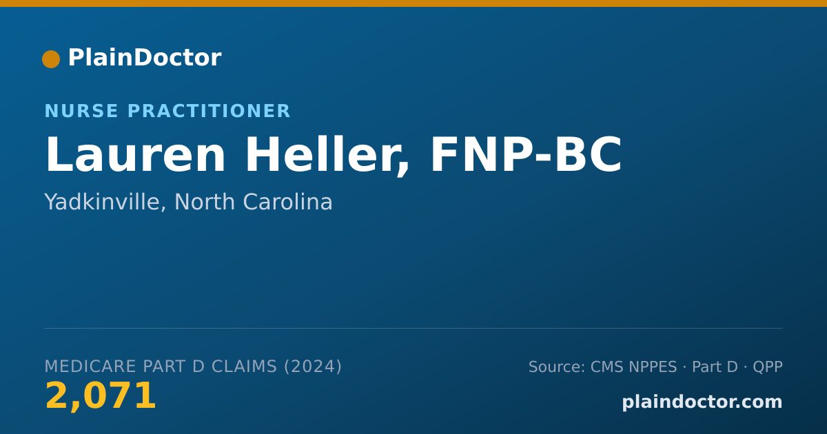 Shareable card for Lauren Heller, FNP-BC - Nurse Practitioner, Yadkinville, NC