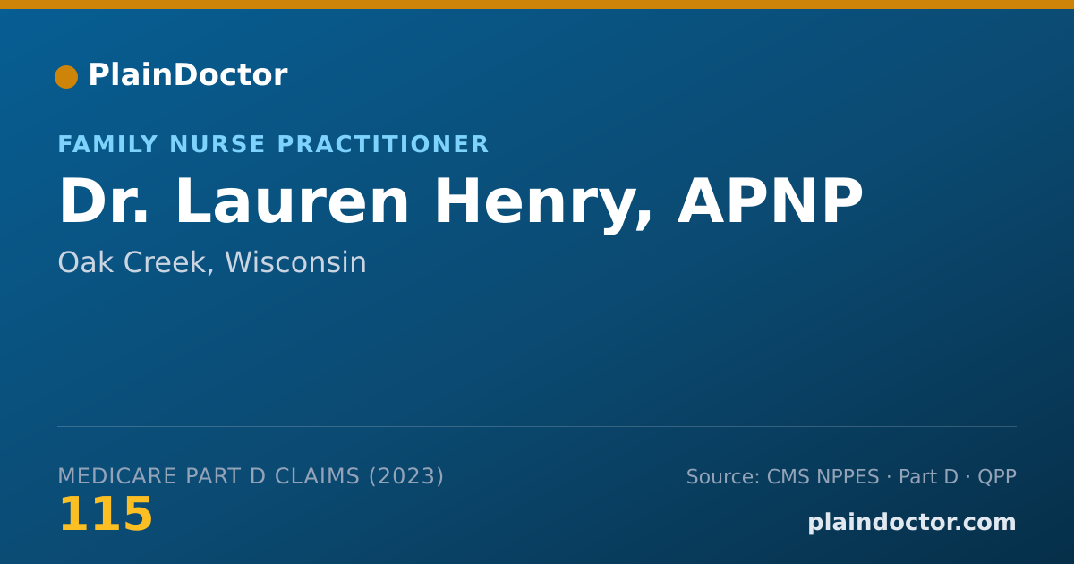 Shareable card for Lauren Henry, APNP - Family Nurse Practitioner, Oak Creek, WI