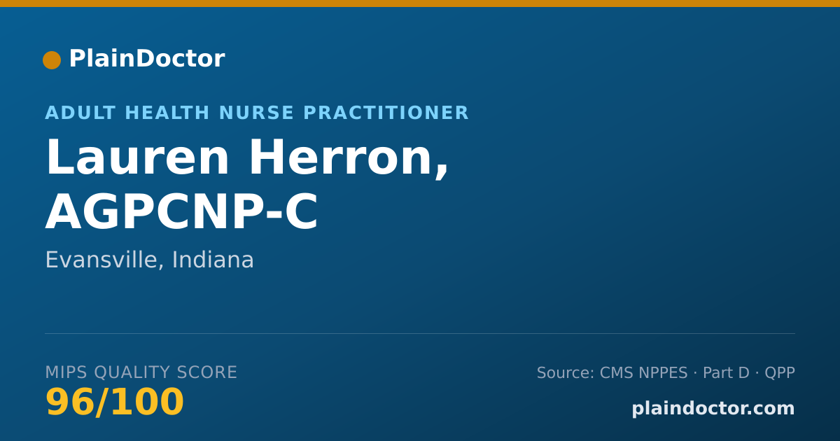 Shareable card for Lauren Herron, AGPCNP-C - Adult Health Nurse Practitioner, Evansville, IN
