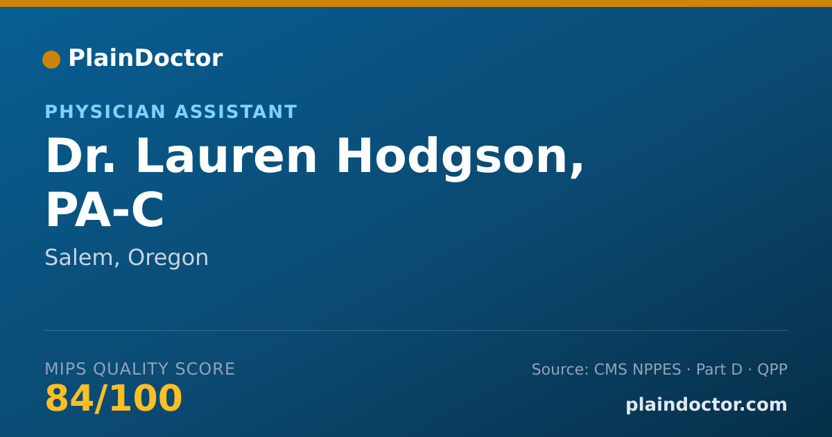 Shareable card for Lauren Hodgson, PA-C - Physician Assistant, Salem, OR