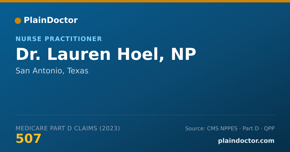 Shareable card for Lauren Hoel, NP - Nurse Practitioner, San Antonio, TX