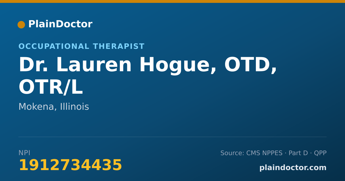 Shareable card for Lauren Hogue, OTD, OTR/L - Occupational Therapist, Mokena, IL