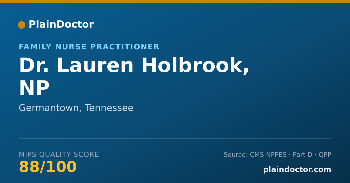 Shareable card for Lauren Holbrook, NP - Family Nurse Practitioner, Germantown, TN
