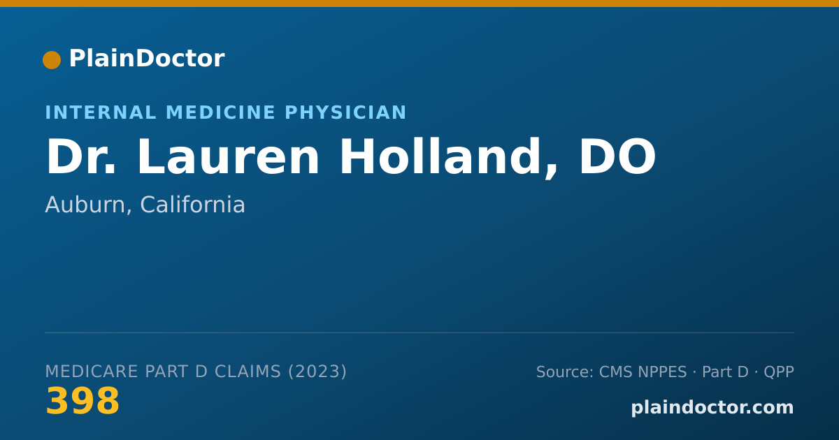 Shareable card for Lauren Holland, DO - Internal Medicine Physician, Auburn, CA