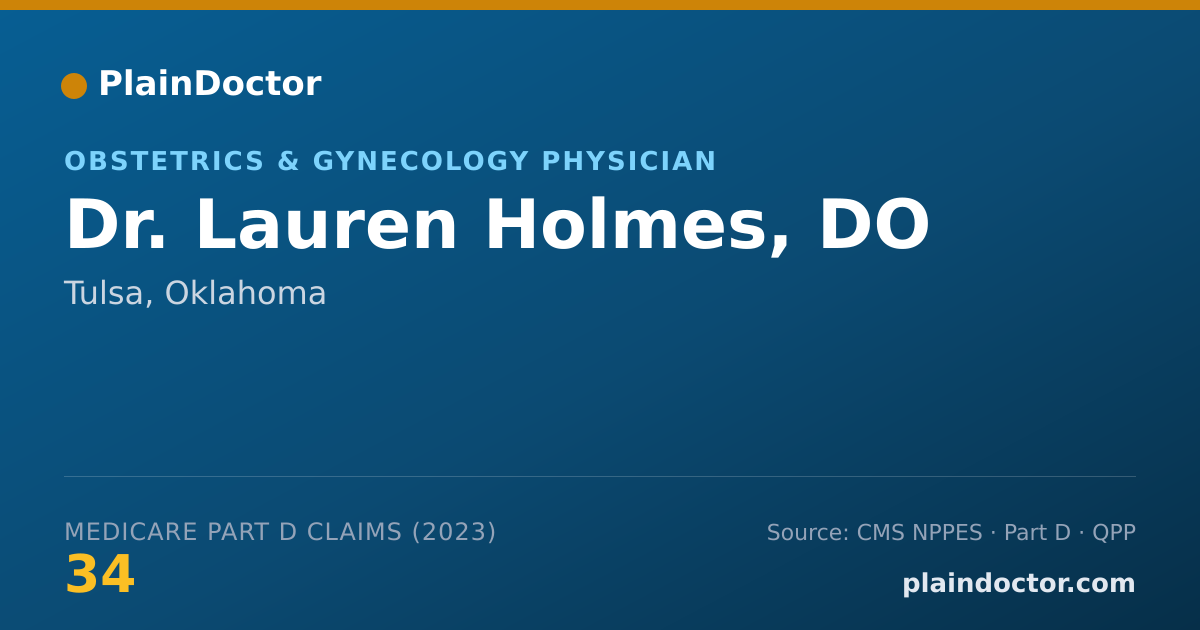 Shareable card for Lauren Holmes, DO - Obstetrics & Gynecology Physician, Tulsa, OK