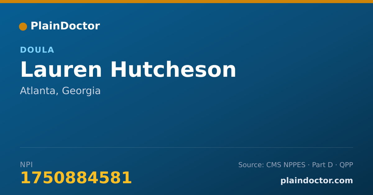 Shareable card for Lauren Hutcheson - Doula, Atlanta, GA