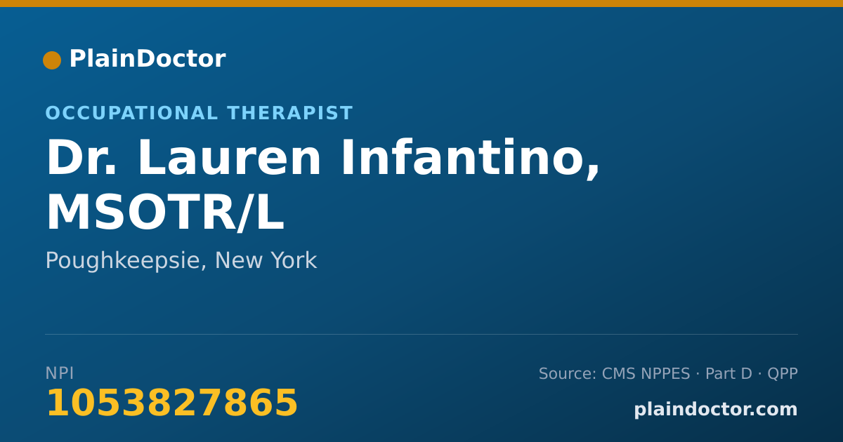 Shareable card for Lauren Infantino, MSOTR/L - Occupational Therapist, Poughkeepsie, NY