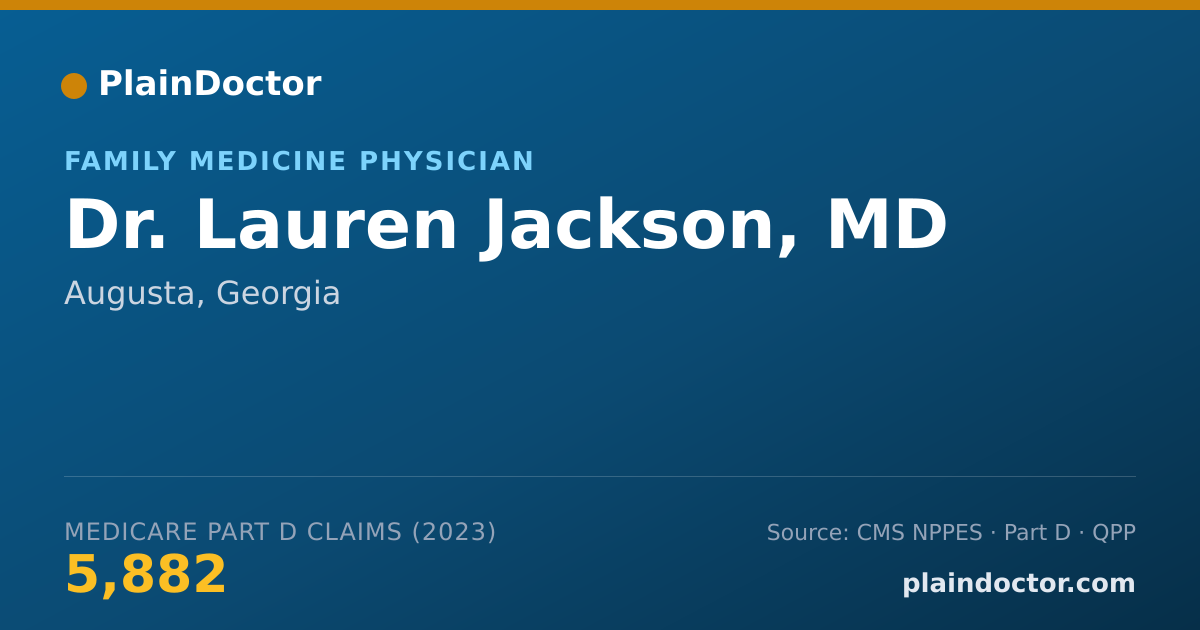 Shareable card for Lauren Jackson, MD - Family Medicine Physician, Augusta, GA