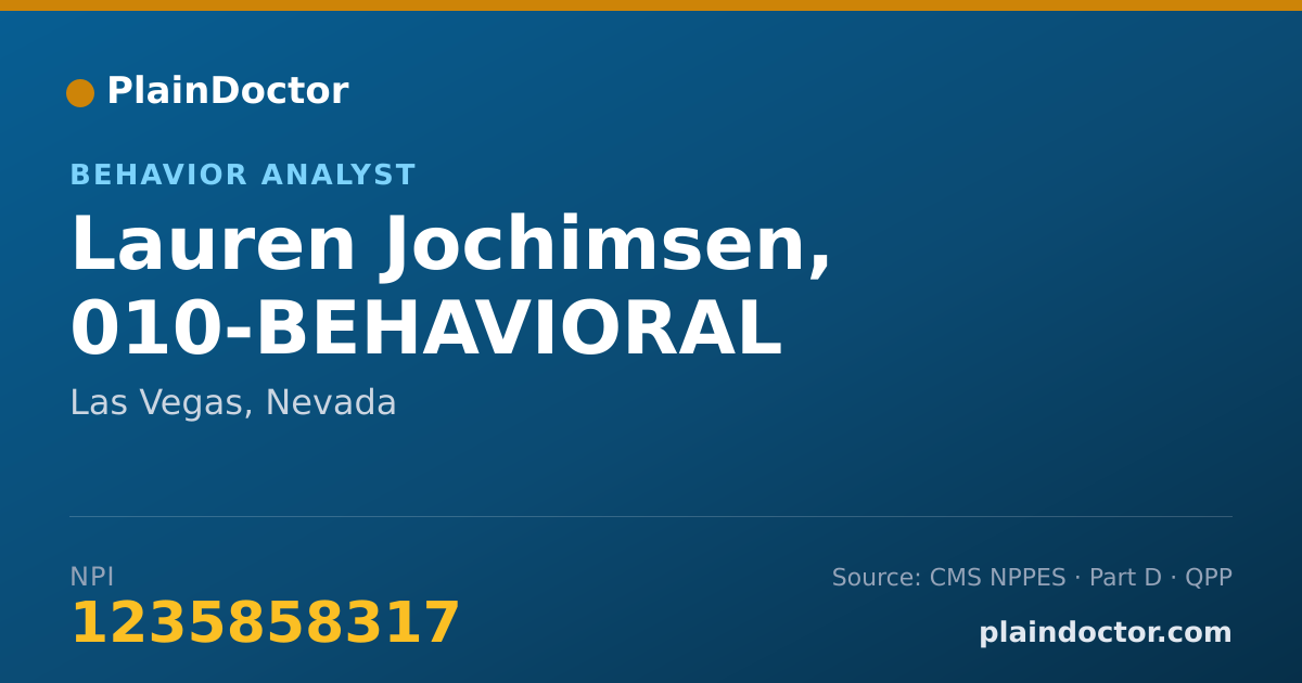 Shareable card for Lauren Jochimsen, 010-BEHAVIORAL - Behavior Analyst, Las Vegas, NV