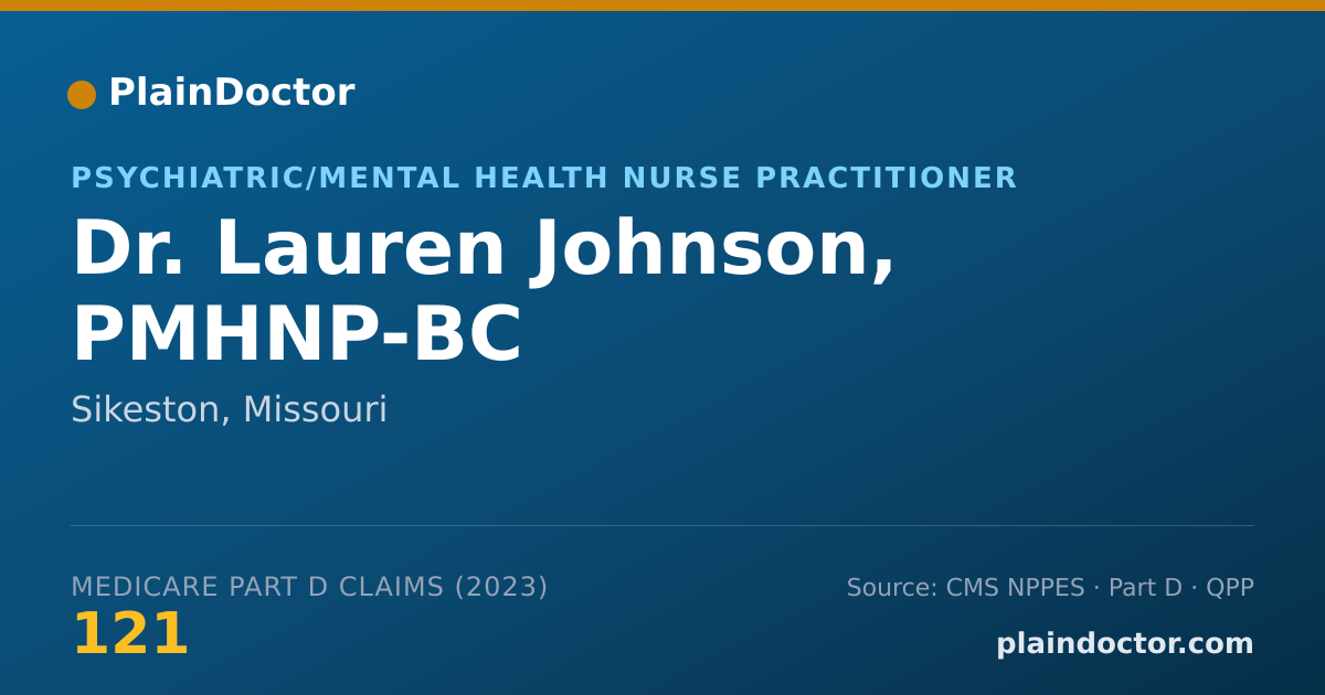 Shareable card for Lauren Johnson, PMHNP-BC - Psychiatric/Mental Health Nurse Practitioner, Sikeston, MO