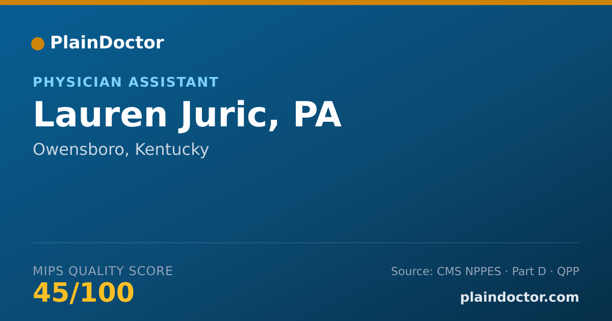 Shareable card for Lauren Juric, PA - Physician Assistant, Owensboro, KY