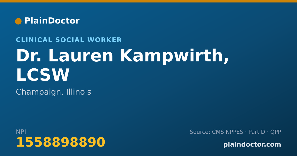 Shareable card for Lauren Kampwirth, LCSW - Clinical Social Worker, Champaign, IL