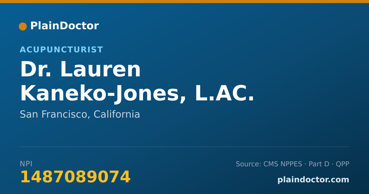 Shareable card for Lauren Kaneko-Jones, L.AC. - Acupuncturist, San Francisco, CA