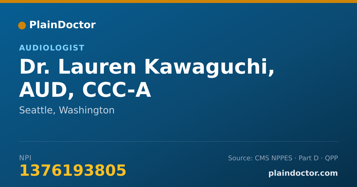 Shareable card for Lauren Kawaguchi, AUD, CCC-A - Audiologist, Seattle, WA