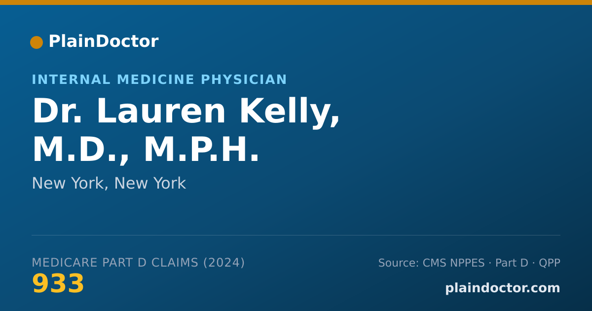Shareable card for Lauren Kelly, M.D., M.P.H. - Internal Medicine Physician, New York, NY