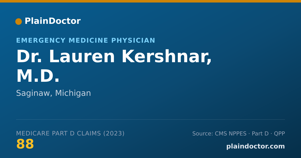 Shareable card for Lauren Kershnar, M.D. - Emergency Medicine Physician, Saginaw, MI