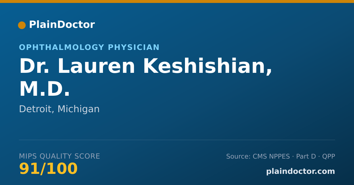 Shareable card for Lauren Keshishian, M.D. - Ophthalmology Physician, Detroit, MI