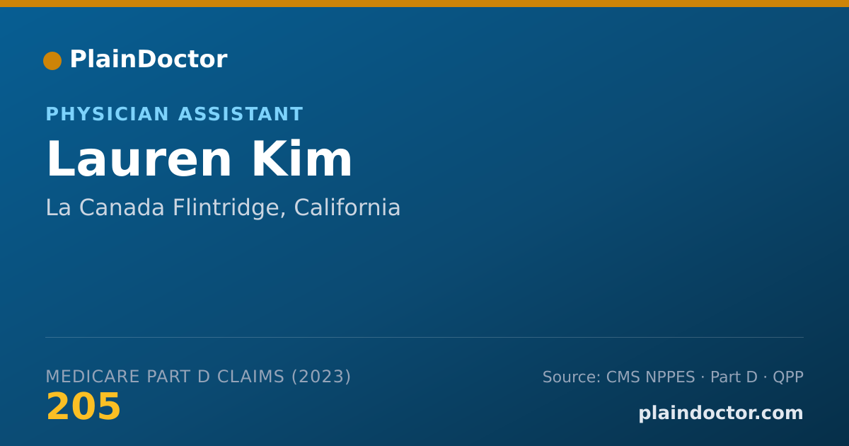 Shareable card for Lauren Kim - Physician Assistant, La Canada Flintridge, CA