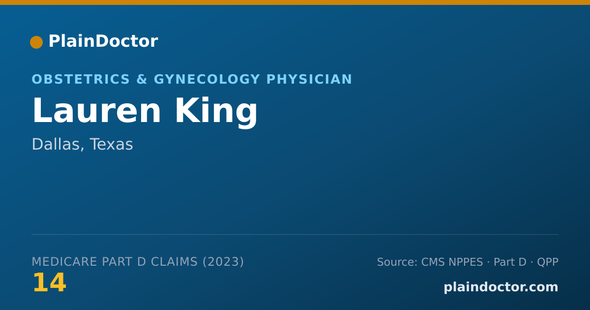 Shareable card for Lauren King - Obstetrics & Gynecology Physician, Dallas, TX