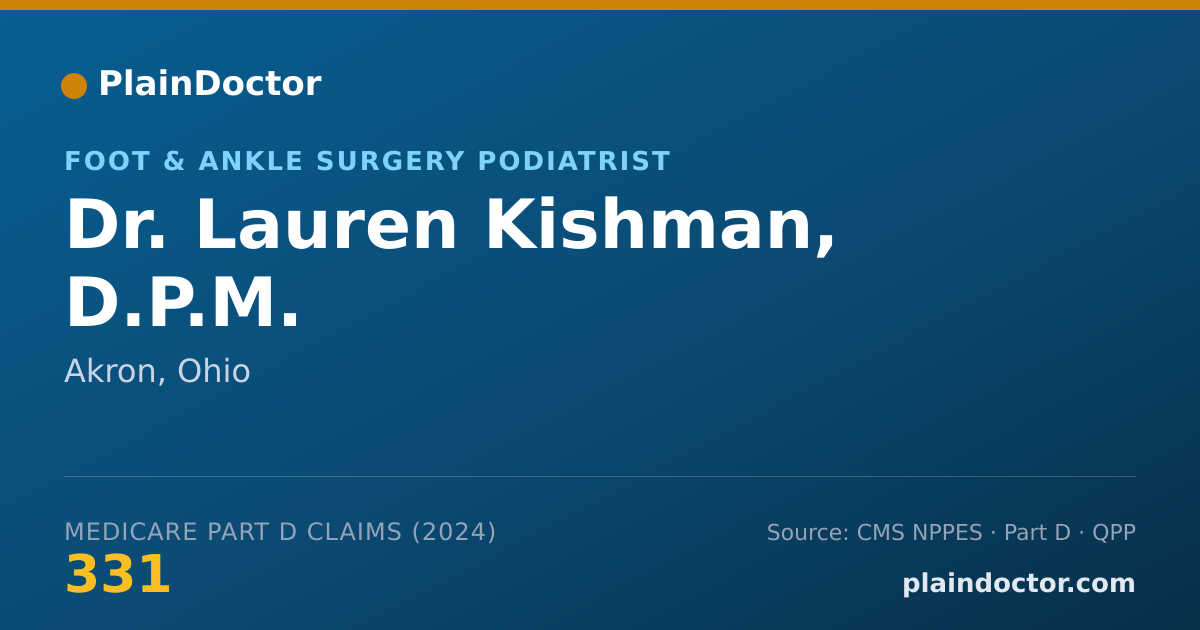 Shareable card for Lauren Kishman, D.P.M. - Foot & Ankle Surgery Podiatrist, Akron, OH