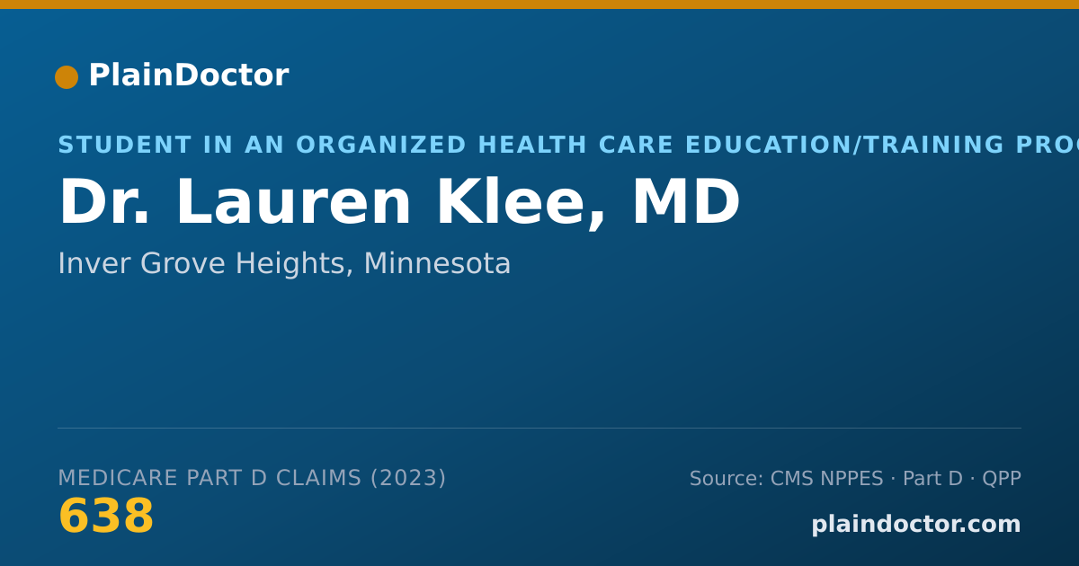 Shareable card for Lauren Klee, MD - Student in an Organized Health Care Education/Training Program, Inver Grove Heights, MN