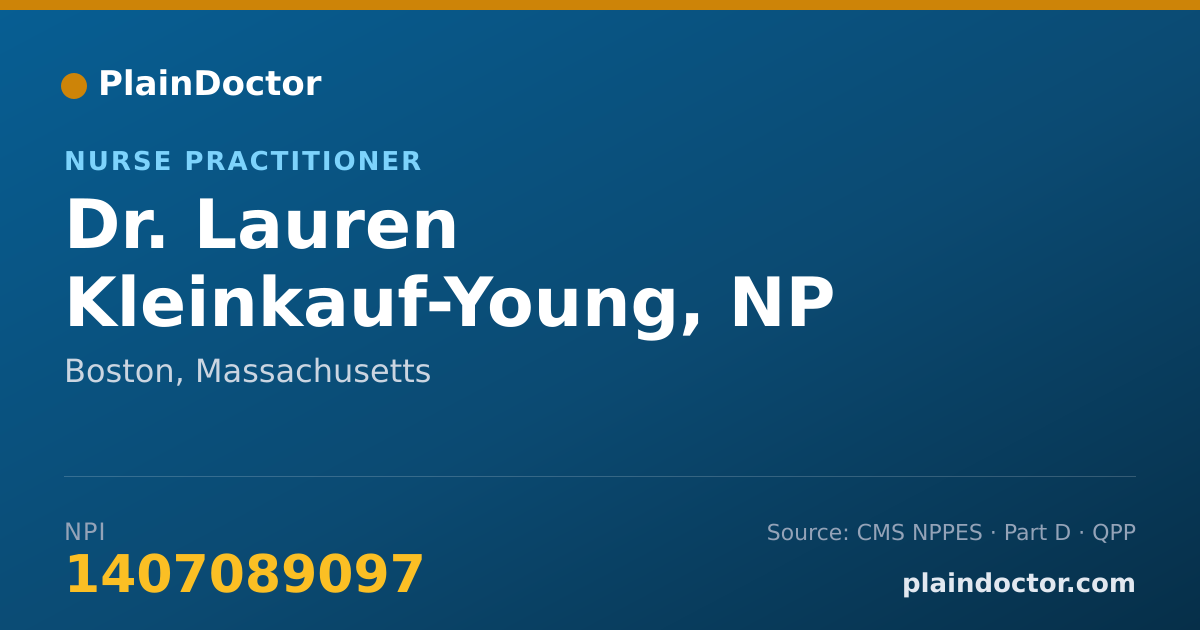 Shareable card for Lauren Kleinkauf-Young, NP - Nurse Practitioner, Boston, MA