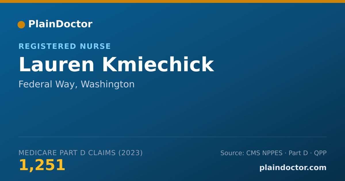 Shareable card for Lauren Kmiechick - Registered Nurse, Federal Way, WA