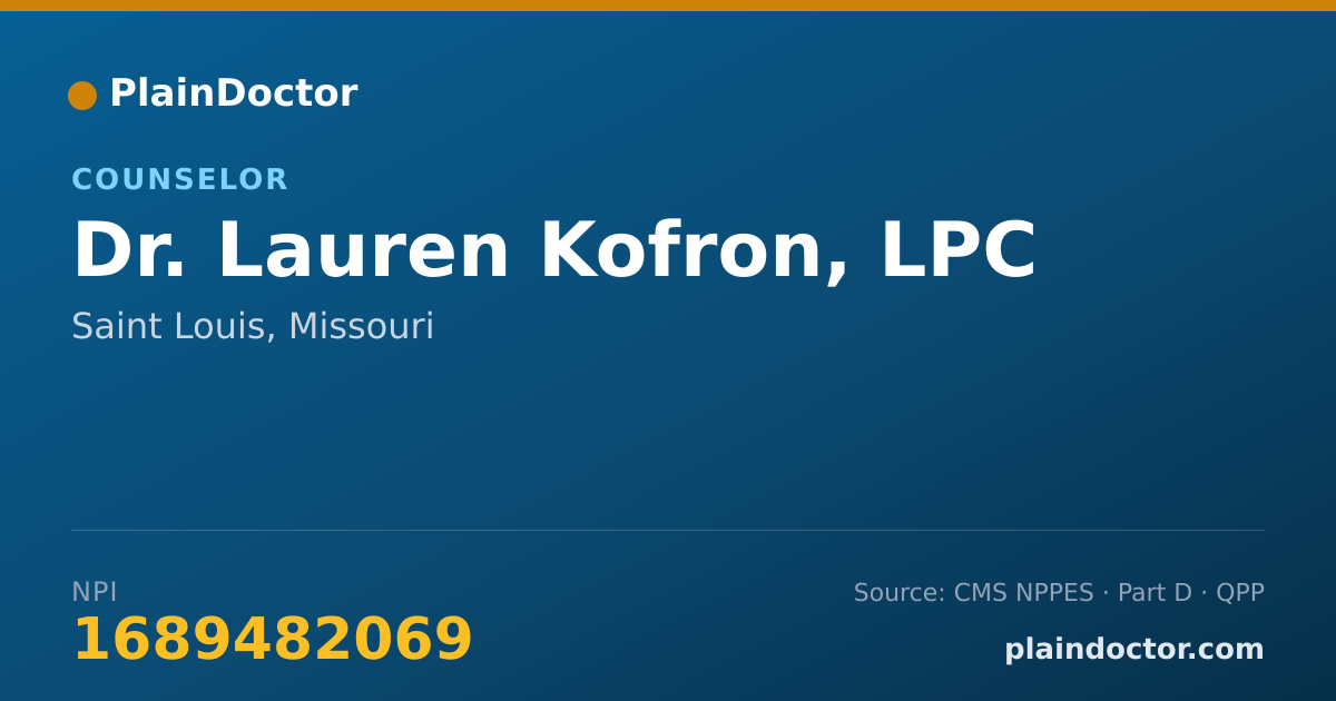 Shareable card for Lauren Kofron, LPC - Counselor, Saint Louis, MO