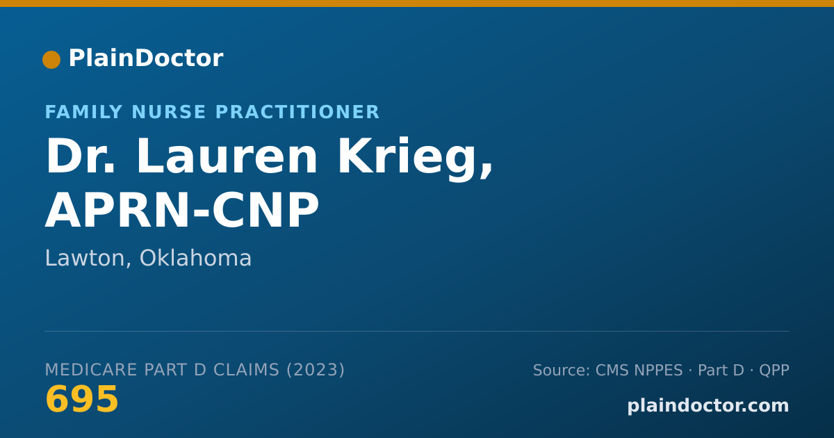 Shareable card for Lauren Krieg, APRN-CNP - Family Nurse Practitioner, Lawton, OK